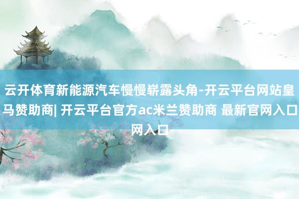 云开体育新能源汽车慢慢崭露头角-开云平台网站皇马赞助商| 开云平台官方ac米兰赞助商 最新官网入口