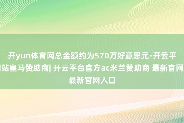 开yun体育网总金额约为570万好意思元-开云平台网站皇马赞助商| 开云平台官方ac米兰赞助商 最新官网入口