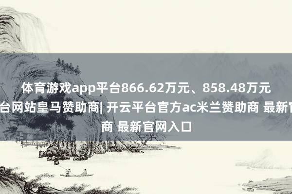 体育游戏app平台866.62万元、858.48万元-开云平台网站皇马赞助商| 开云平台官方ac米兰赞助商 最新官网入口