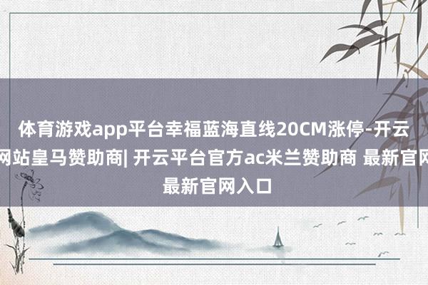 体育游戏app平台幸福蓝海直线20CM涨停-开云平台网站皇马赞助商| 开云平台官方ac米兰赞助商 最新官网入口